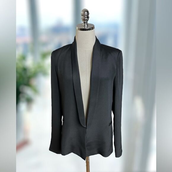 TRUTH AND PRIDE 100% Silk Shawl Lapel Blazer Cardigan Size S - Picture 6 of 16